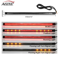 AOZBZ LED Car Motorcycle Strip Light Brake Flowing Turn Signal SMD 3528 36-LED Plate Light Bar Flexible Red Amber
