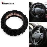 Vingtank universal Plush Car Steering Wheel Cover Winter Warm Car Styling Car Auto Steering Wheel cover Car Accessories black