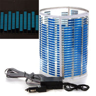 LED Lamp Light Blue Car Music Rhythm Sticker Sound Activated Equalizer 90x25cm