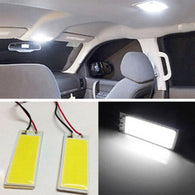 2Pcs Automobile Xenon HID 36 COB LED Dome Map Light Bulb Auto Car Interior Panel Lamp 12V 5500-6000K w/ T10 BA9S Festoon Adapter
