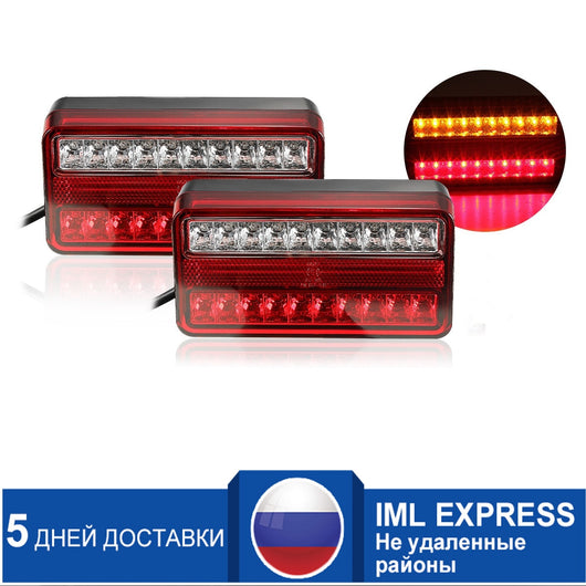 1 Pair 20 LED 12V Tail Light Car Truck Trailer Stop Rear Reverse Auto Turn Indicator Lamp Back Up Led Lights Turn Signal Lamp